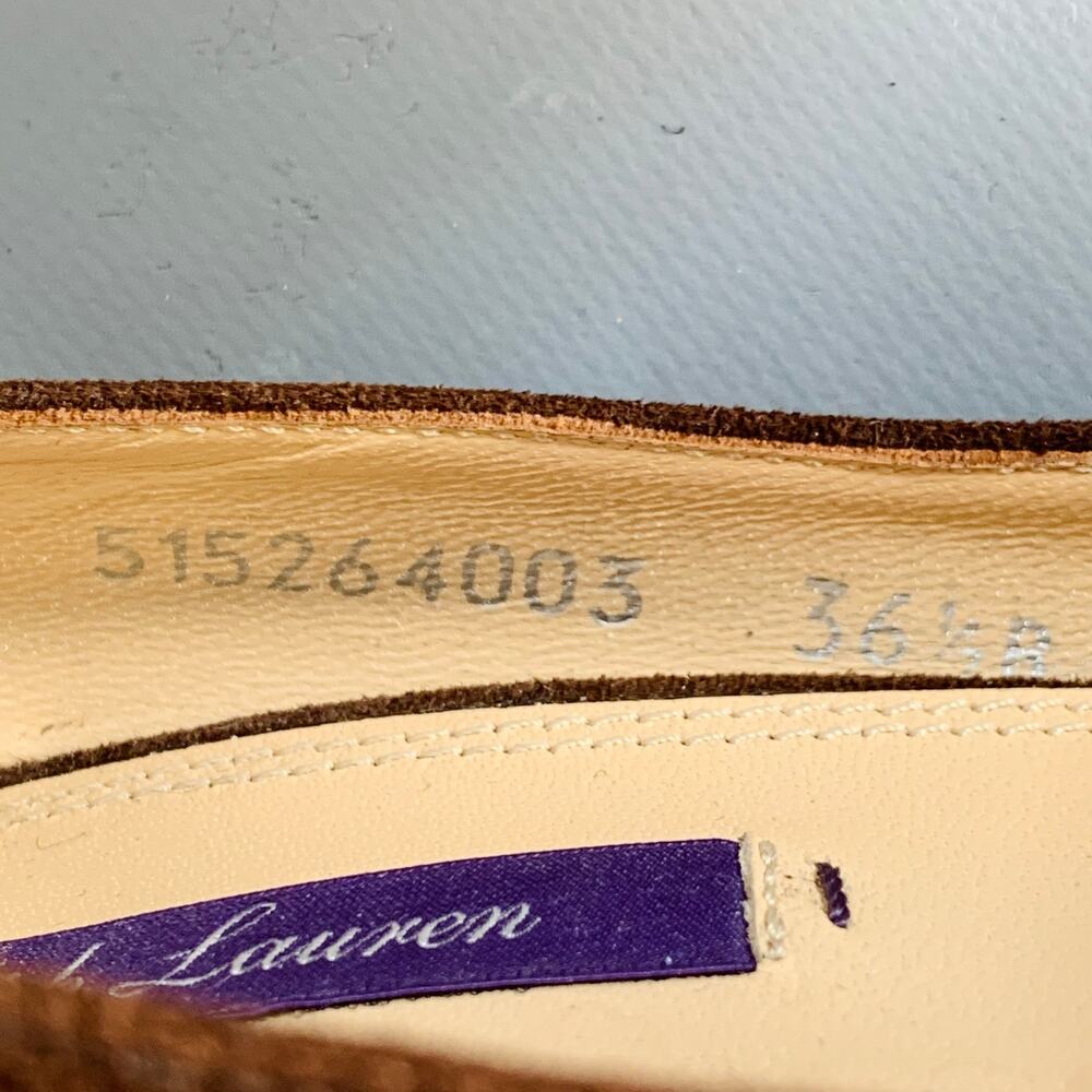 RALPH LAUREN COLLECTION Size 6.5 Brown Suede Pointed Toe Classic Pumps - Picture 8 of 8